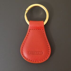 Vintage Classic Coach Red Leather Key Fob